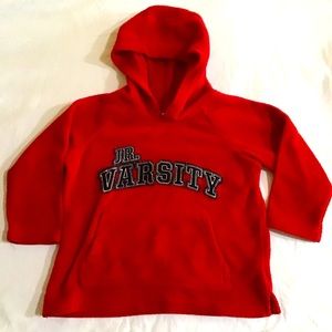 WonderKids Fleece Hoodie Toddler Boys 2T Red Sweatshirt Pullover Jr Varsity